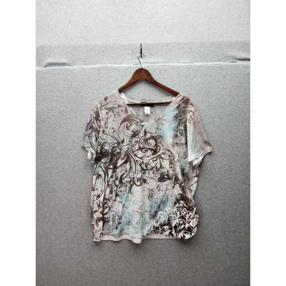 Womens 2X/22W-24W Appropriate Behavior Lightweight Abstract Print Top